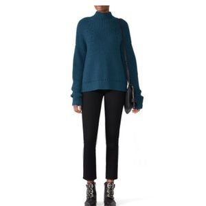 Jason Wu Cashfeel Teal Mock Neck Sweater Chunky XS